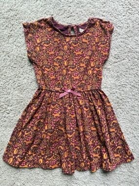 Cynthia Rowley Burgundy Floral Knit Dress with Pink Bow Accent
